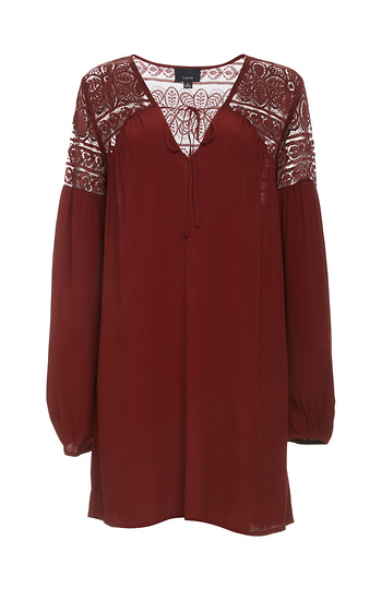 Mirabelle Lace Shoulder Tunic Dress Slide 1