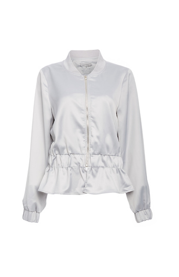 Thierry Ruffle Hem Bomber Jacket Slide 1