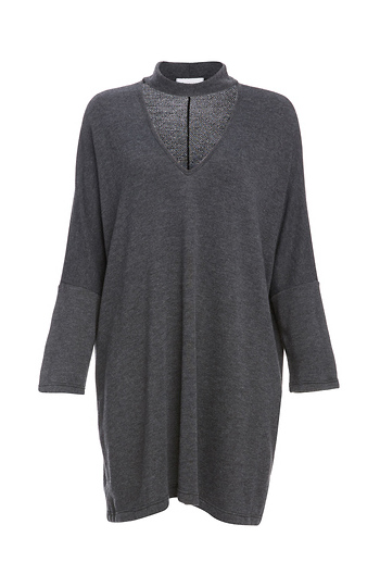 Choker Neck Knit Tunic Slide 1