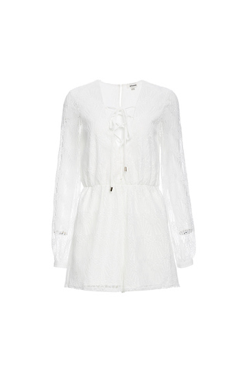 Martha Lace Up Romper Slide 1