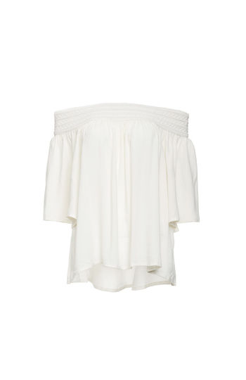 BB Dakota Come Closer Off Shoulder Top w/ Embroidered Band Slide 1