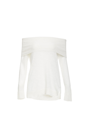Michael Stars Linen Blend Off Shoulder Top Slide 1