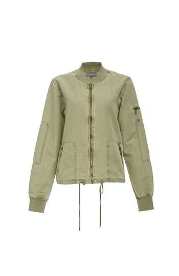 Michael Stars Washed Linen-Blend Bomber Jacket Slide 1