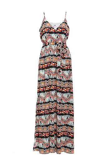 BB Dakota Woven Printed Maxi Dress w/ Tie Slide 1