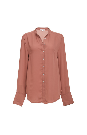 Trini Mandarin Collar Button Down Blouse Slide 1