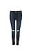 Just Black Rianna Midrise Distressed Cropped Skinny Jeans w/ Scissor Cut Hem Thumb 1