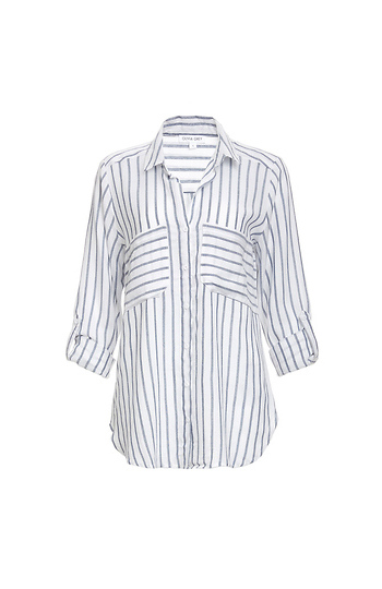 Ayla Striped Button Down Top Slide 1