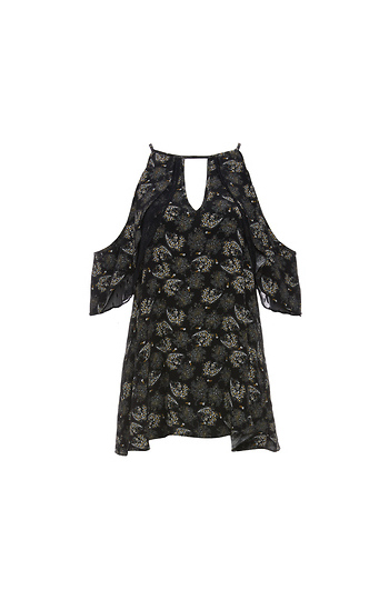 Slania Cold Shoulder Ruffle Top Slide 1