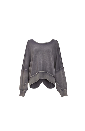 Free People Super Soft Knit Open Back Sweatshirt Slide 1