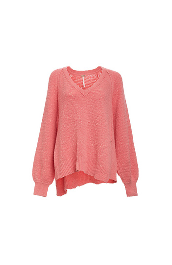 Free People Long Sleeve Asymmetric V-Neck Sweater Slide 1