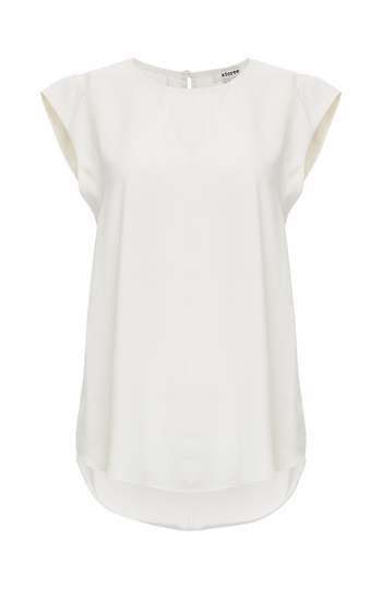 Neck Detail Cap Sleeve Blouse Slide 1