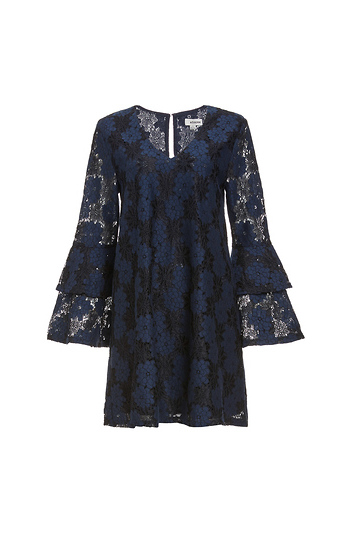 Lace Dress w/ Bell Sleeves Slide 1