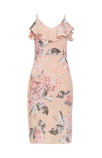 Floral Ruffle Midi Dress Slide 1