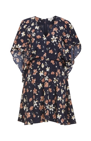 Floral Cape Dress Slide 1