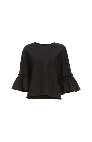 Dita Black Knit Ruffle Top Slide 1