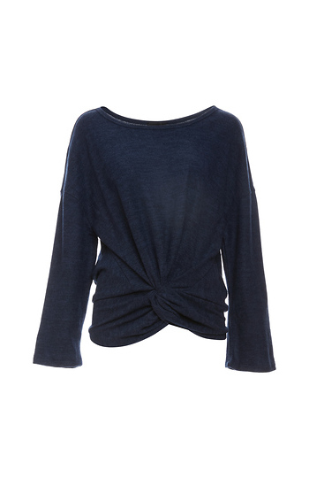 Cena Long Sleeve Twist Front Knit Top Slide 1