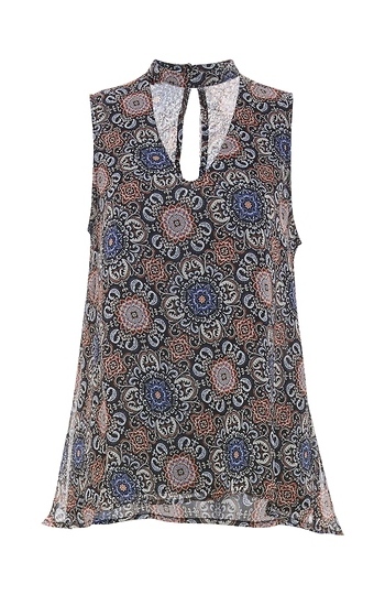 BB Dakota Choker Neckline Printed Tank Top Slide 1