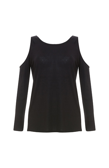 BB Dakota Lace Back Cutout Cold Shoulder Top Slide 1