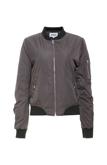 BB Dakota Zip-Front Satin Bomber Jacket Slide 1