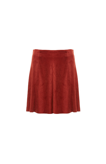 BB Dakota Faux Suede A-line Skirt Slide 1