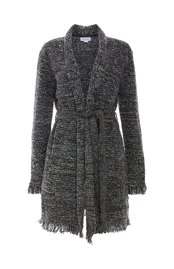 Velvet by Graham & Spencer Tweed Knit Long Cardigan Slide 1