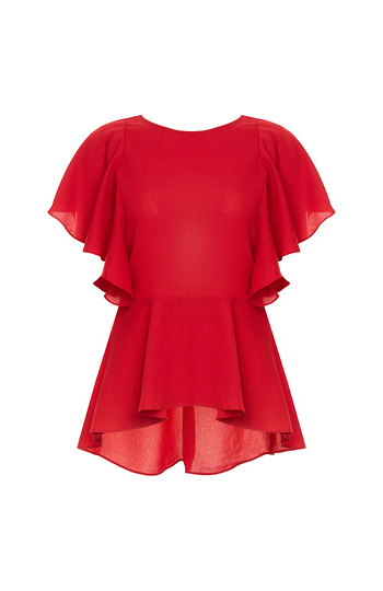 After Market Short Sleeve Ruffle Top Slide 1