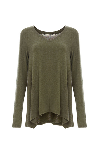 Michael Stars Super Soft Long Sleeve V-Neck Top Slide 1