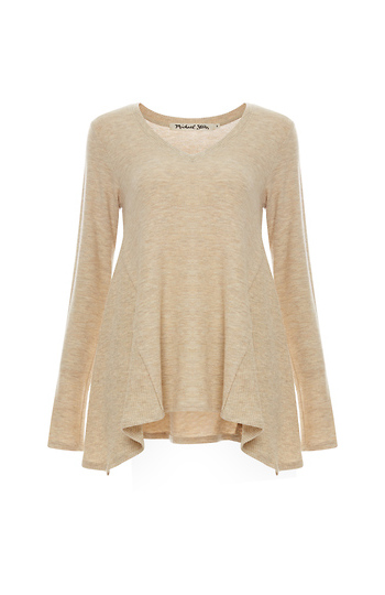 Michael Stars Super Soft Long Sleeve V-Neck Top Slide 1