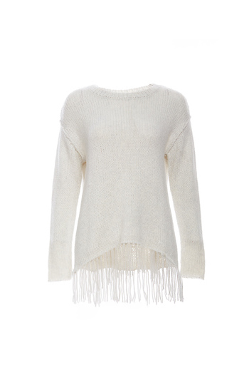 Velvet by Graham & Spencer Knit Fringe Sweater Slide 1