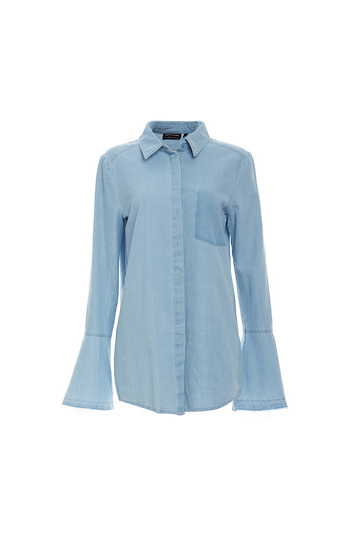 The Fifth Label Bell Long Sleeve Denim Tunic Shirt Slide 1