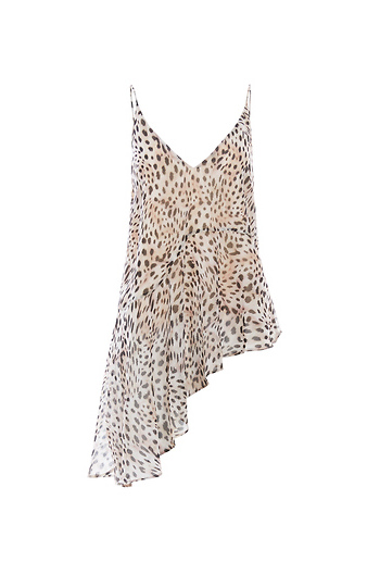 Keepsake Leopard Print Asymmetrical Chiffon Top Slide 1