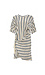Striped Side Belt Wrap Dress Thumb 1