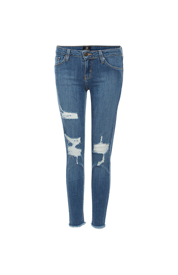 Just Black Ariel Mid Rise Distressed Denim Slide 1