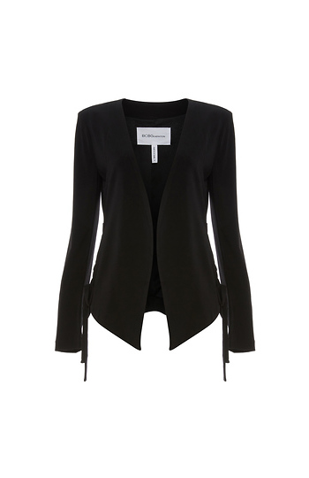 BCBGeneration Lace-Up-Tie Tuxedo Blazer Slide 1