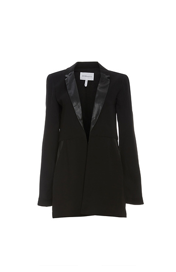 BCBGeneration Faux Leather Trim Boyfriend Jacket Slide 1