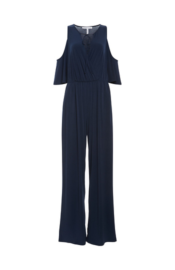 BCBGeneration Open Shoulder Surplice Jumpsuit Slide 1