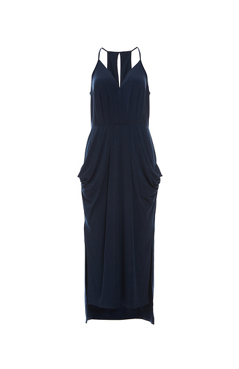 BCBGeneration Faux Wrap Midi Dress w/ Pockets Slide 1