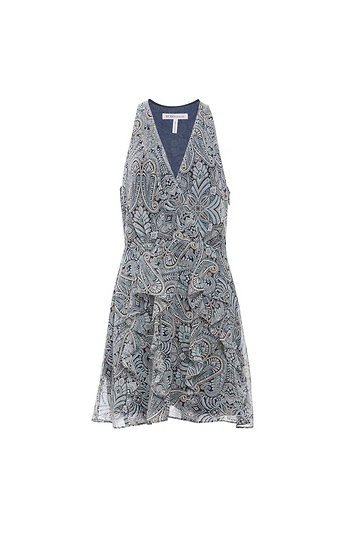 BCBGeneration Paisley Fit & Flare Halter Dress Slide 1