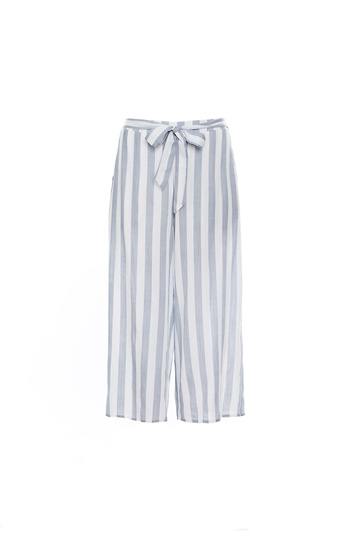 Striped Tie Waist Culotte Slide 1