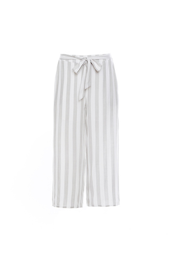 Striped Tie Waist Culotte Slide 1