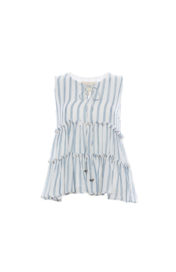 Moon River Tiered Stripe Top Slide 1