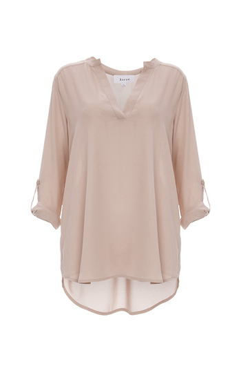 Tuck Me In or Keep Me Out Roll Sleeve Blouse Slide 1