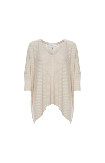 Andrea V-Neck Ribbed Top Slide 1