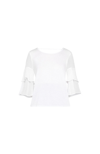 BCBGeneration Tiered Ruffle Sleeves Top Slide 1