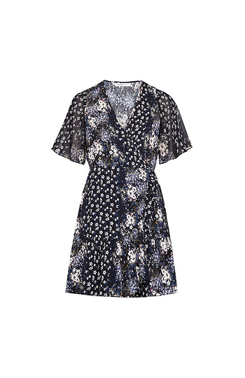 BCBGeneration Ruffle Wrap Dress Slide 1