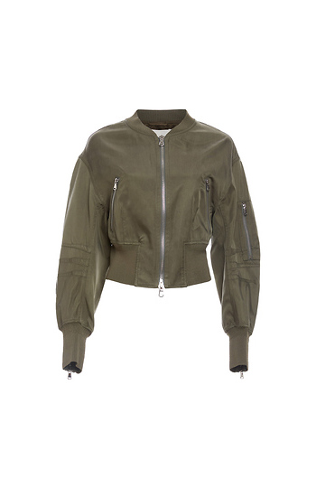 3.1 Phillip Lim Cropped Bomber with Zips at Sleeve Slide 1