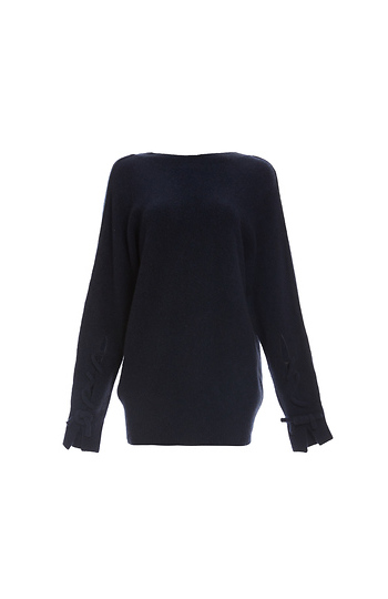 3.1 Phillip Lim Long Sleeve Sweater with Back V and Knots Slide 1