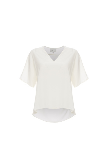 3.1 Phillip Lim Short Sleeve Top with Raw Edge Trim Slide 1