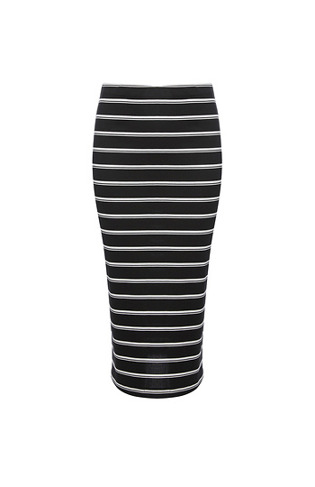 Midi Striped Pencil Skirt Slide 1