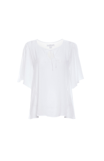Velvet by Graham & Spencer V-Neck Cutout Top Slide 1